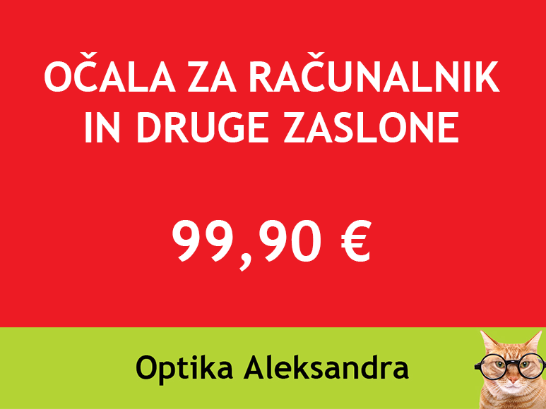 Očala za računalnik in druge zaslone – 99,90 €